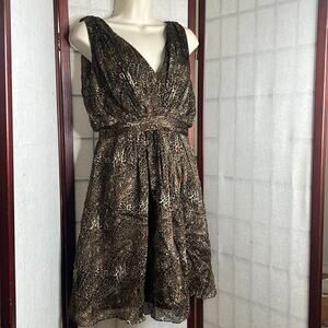 KURT THOMAS SILK LEOPARD PRINT MINI DRESS SIZE 2‎